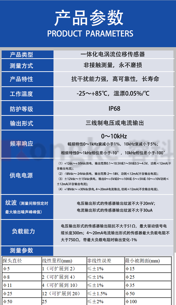 RK891YT一体化电涡流位移传感器